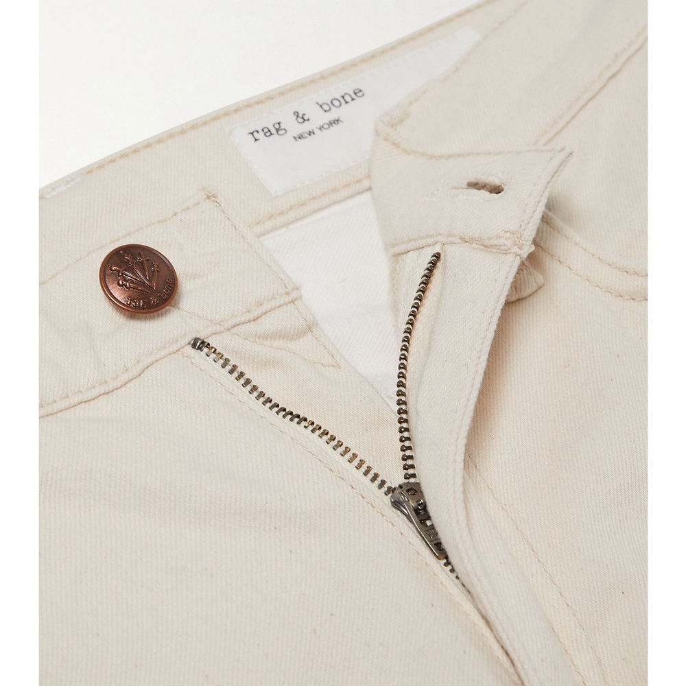 RAG & BONE Sofie Two Tone Frayed Wide Leg Jeans in Double Ecru - Picture 8 of 17